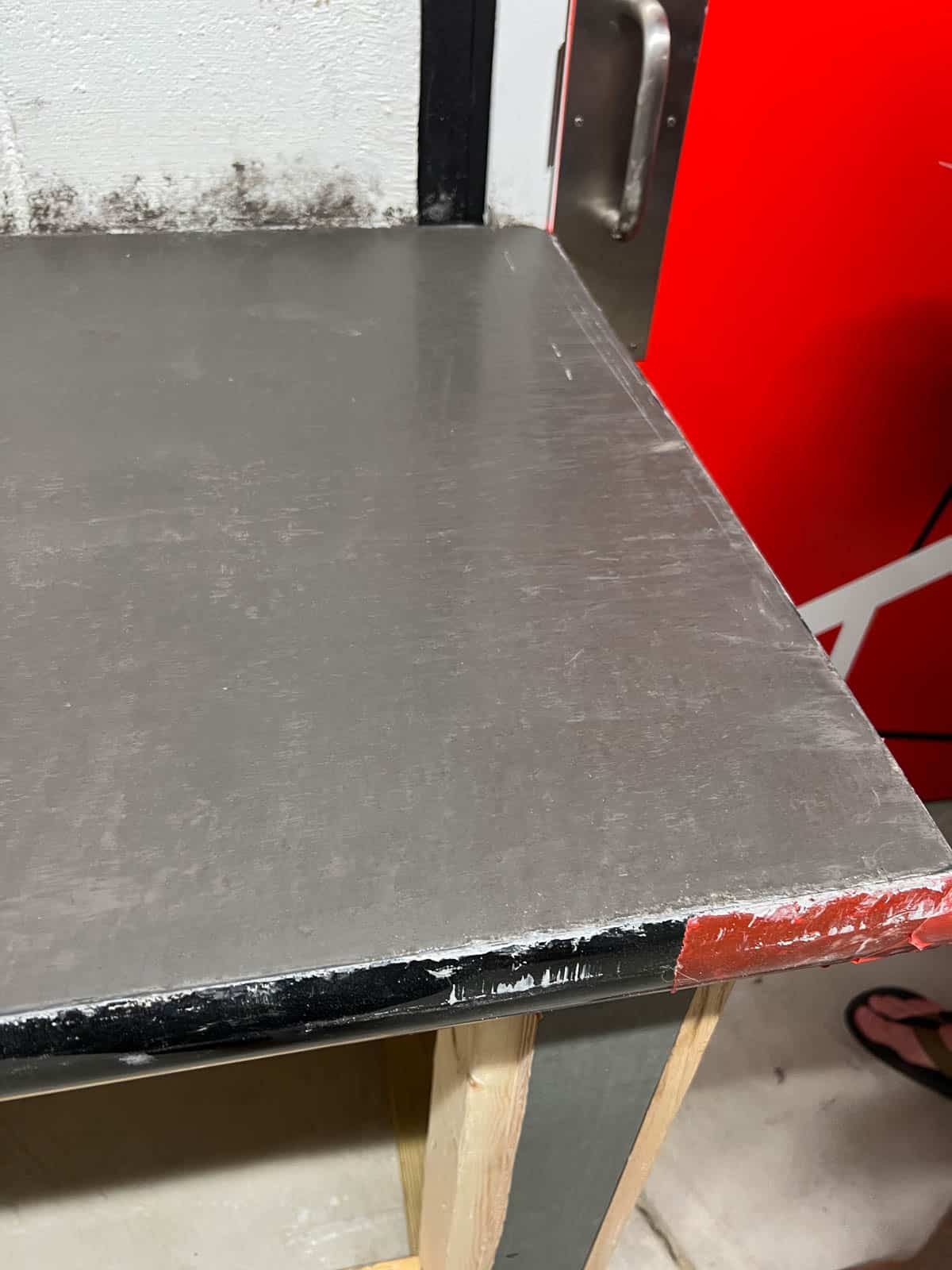 corner of finished concrete counters.