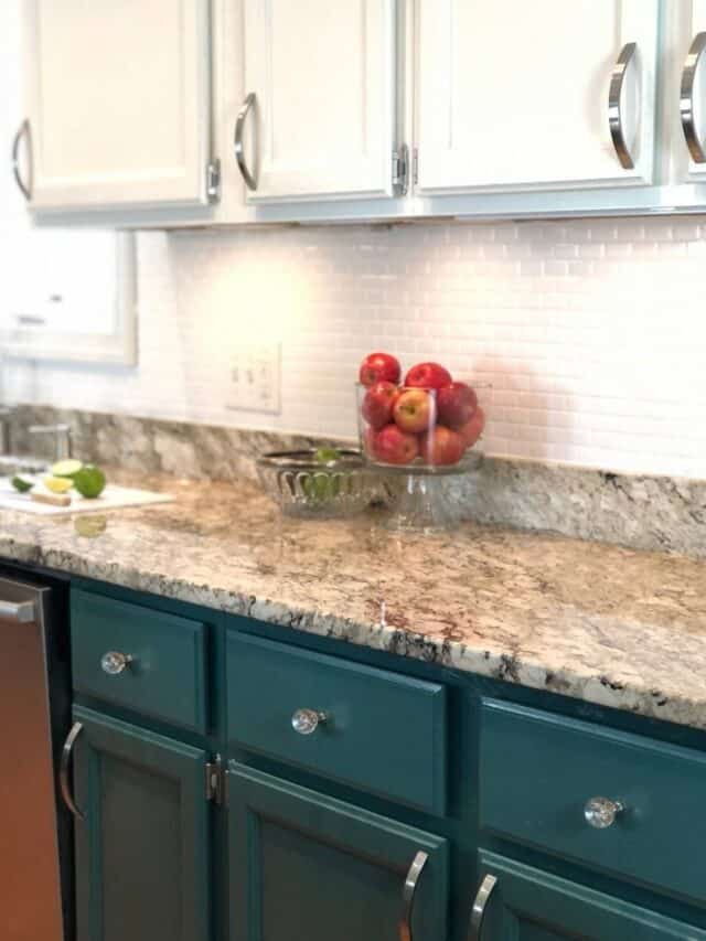 Green Painted Cabinets