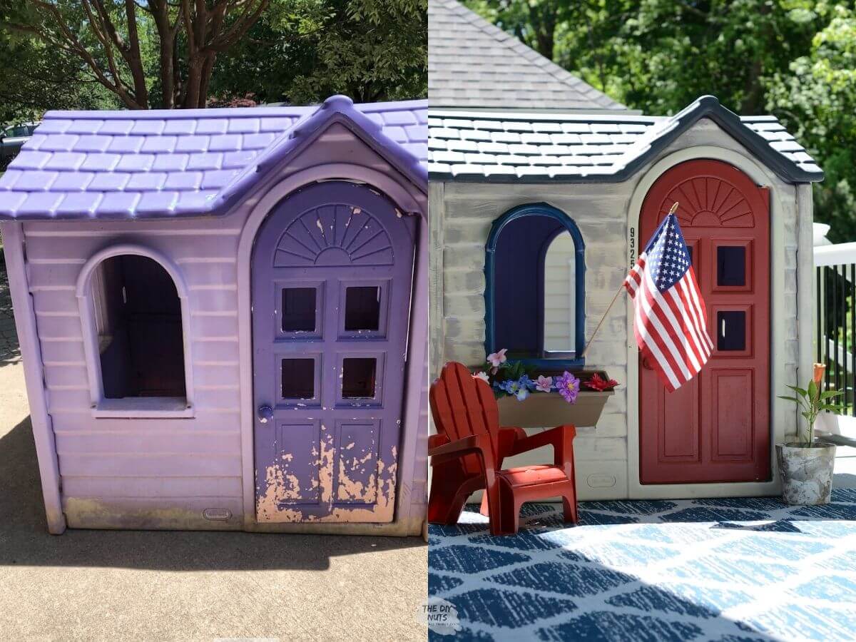 How to Paint A Plastic Playhouse