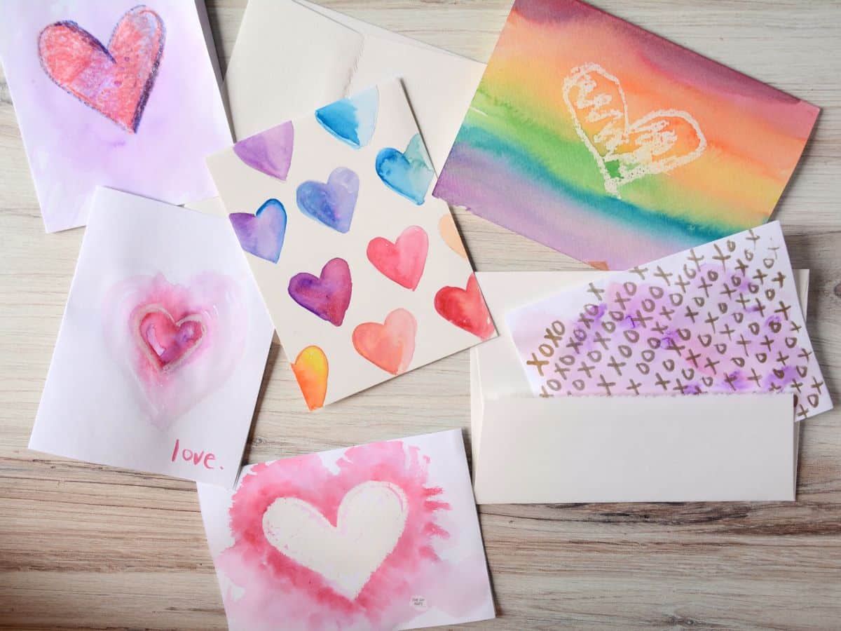11+ DIY Easy Watercolor Valentine’s Day Cards